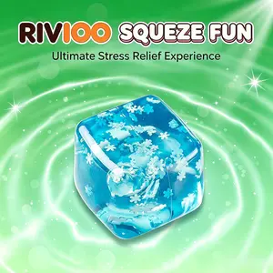 RIVIOOSummer Refreshing Water Cube Pinch and Decompress Soft Rubber Toy Elastic Stretch Snowflake Cube Pinch Le Ice Cube