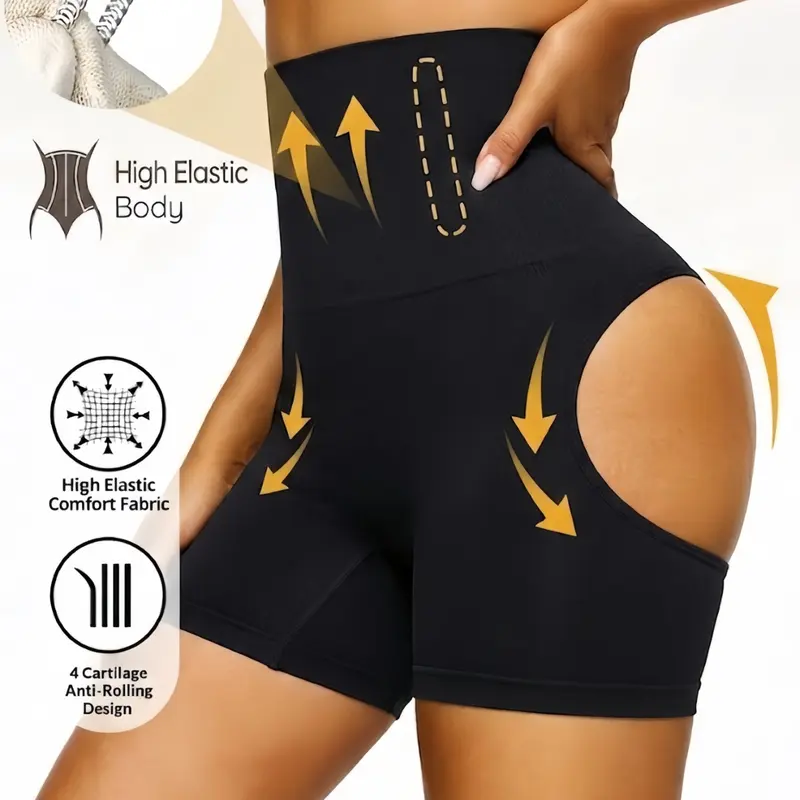 1 Count Butt Lifter Panties for Women, Body Shaper Tummy Control Butt Lifter Seamless Smooth Chic Basic Shapewear Shorts, Medium Support Body Shaper Bottoms, Waist Trainer, Hip Enhancer Underwear, Underwear for Workouts & Daily Wear