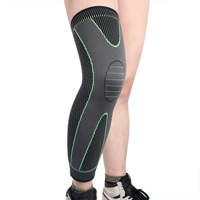 Men's Polyester Nylon Knitted Extended Knee Pads - Machine Washable, Stretchy, Heatproof, Warm Sporty Protective Gear for Basketball, Hiking, Cycling (Autumn Winter Light Outdoor Use)