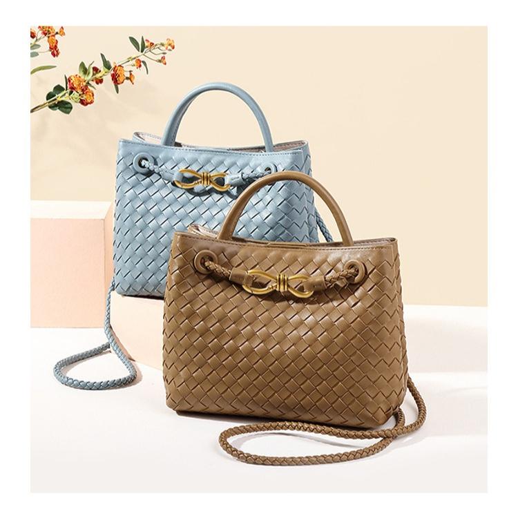 6197 Hand-woven Large-capacity Handbag 2025 New PU Leather Shoulder Messenger Women's Bag