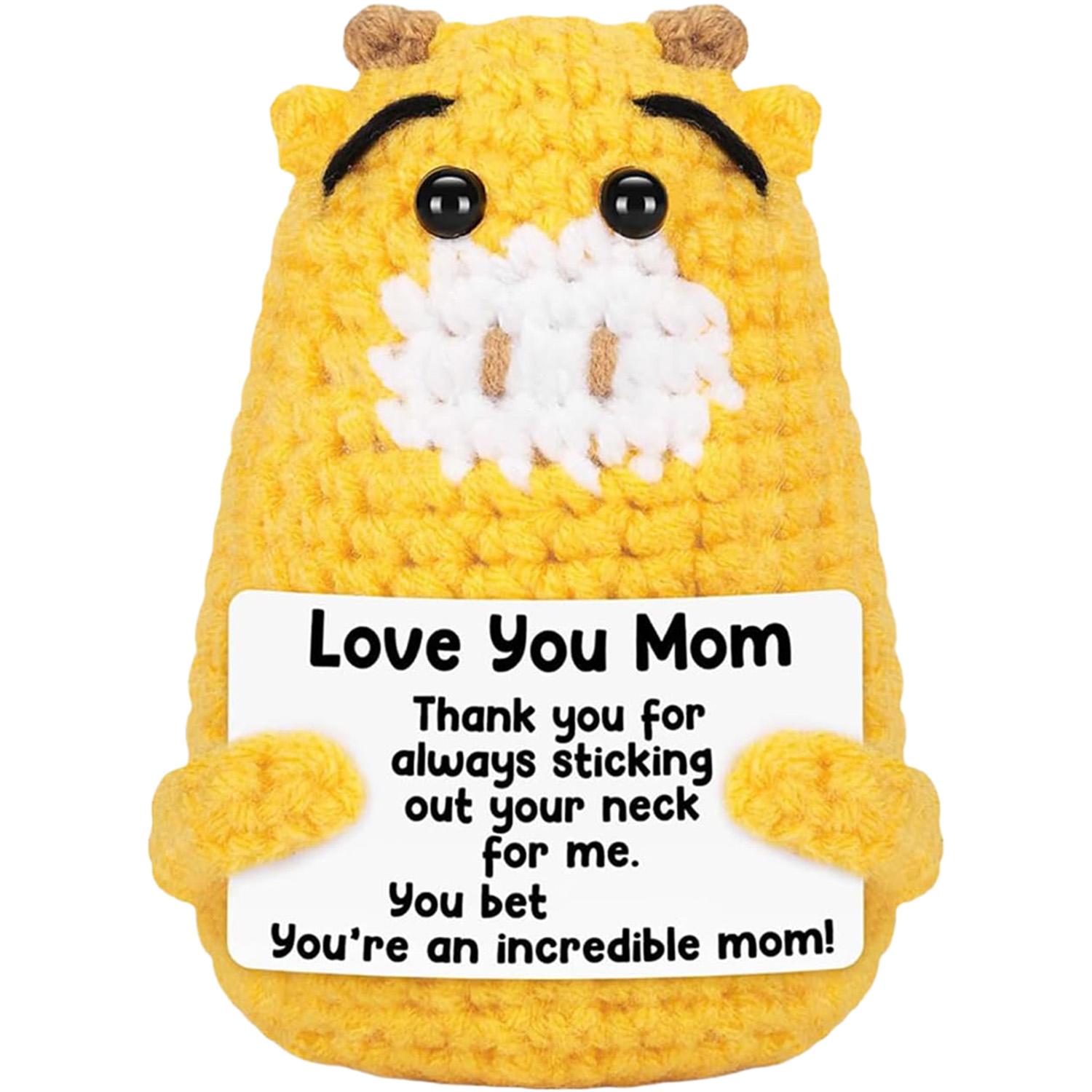 Adorable inspirational crochet giraffe with positive message card! Sweet emotional support animal for kids, adults, coworkers and friends, great for appreciation and encouragement. Soft, charming and meaningful, alovely little gift to lift spirits anytime
