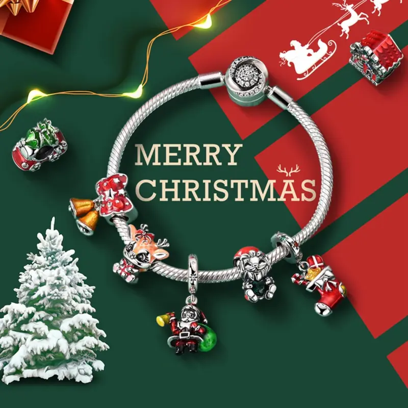 Christmas Tree Charms – Authentic 925 Sterling Silver With Cubic Zirconia, Fits Pandora & Other Charm Bracelets | Holiday Gift Bead - View #6