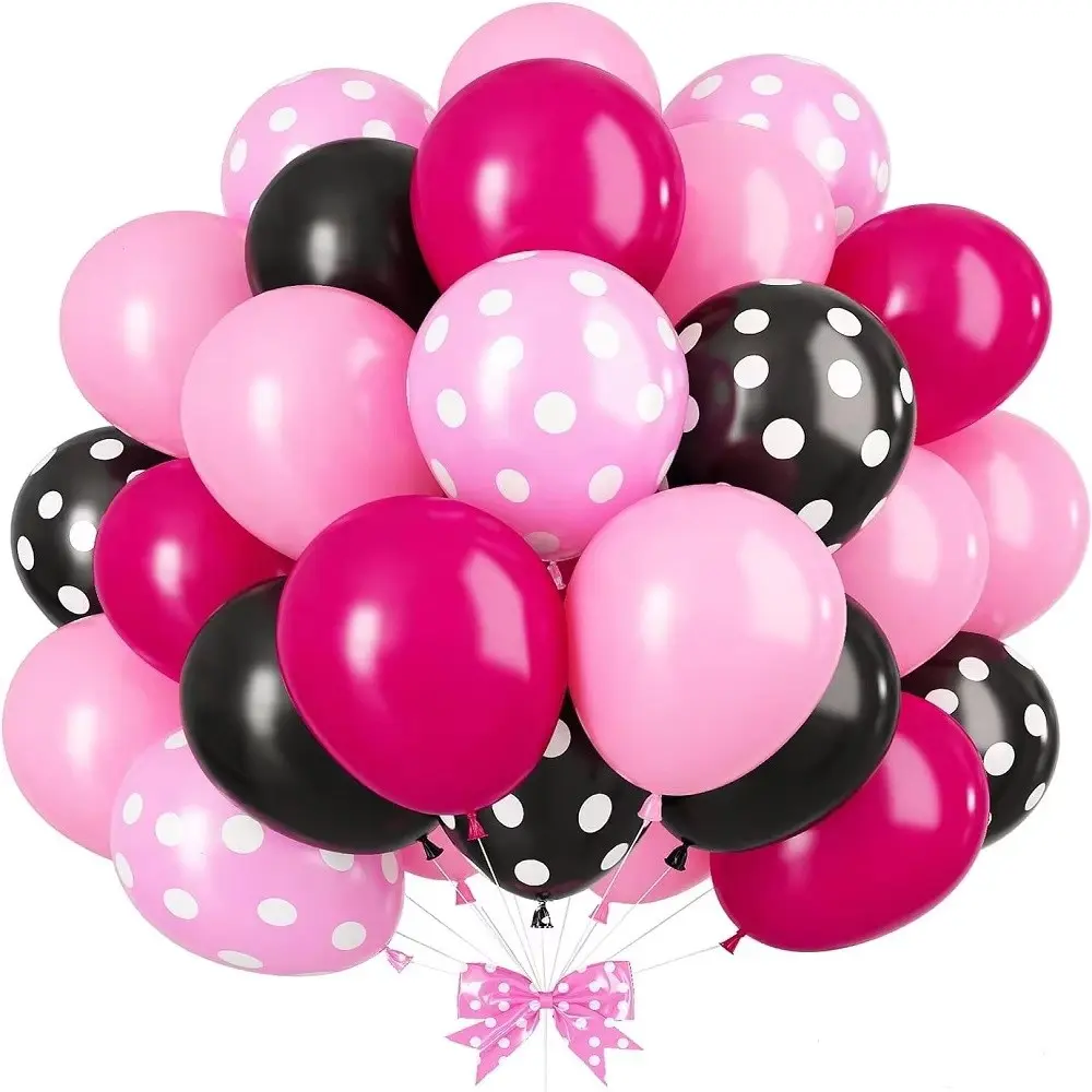 30pcs 12-Inch and Polka Dot Balloons Set, Latex Party Balloons, Cartoon Theme Birthday Decorations, Kids' Festival Supplies