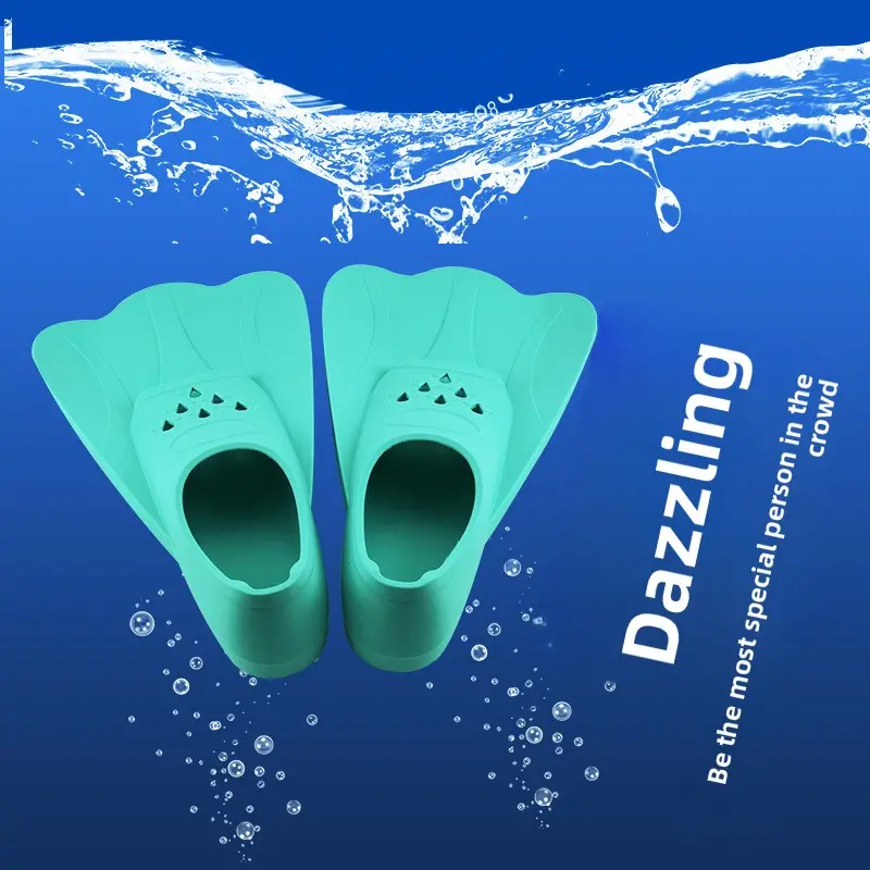 Freestyle training fins, liquid silicone short fins for adults and children, professional swimming and diving fins