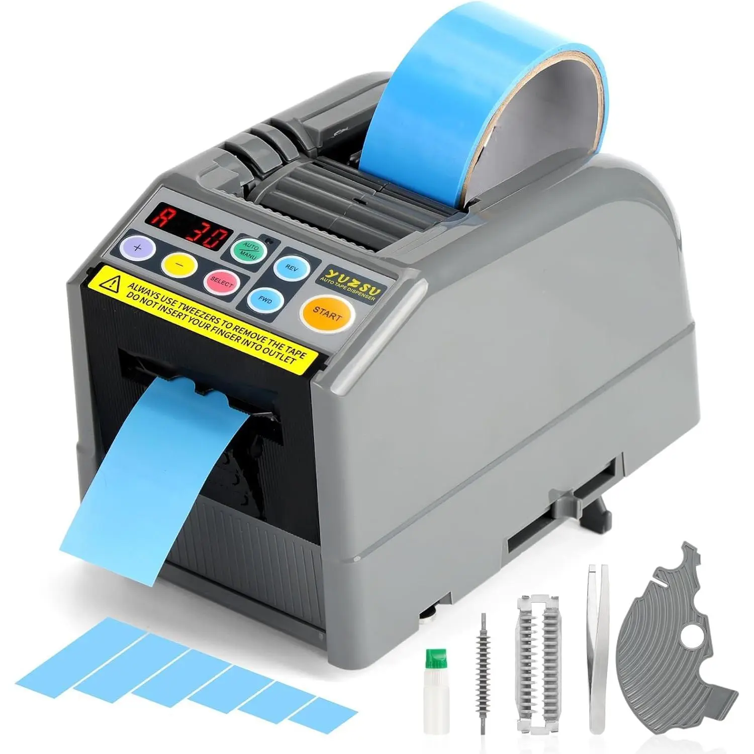 Ribbon Cutting Machine, Semi-Automatic Tape Dispenser, 6-60mm Width, 5-999mm Length, Ideal for Shipping, Schools, Restaurants, Business & Home