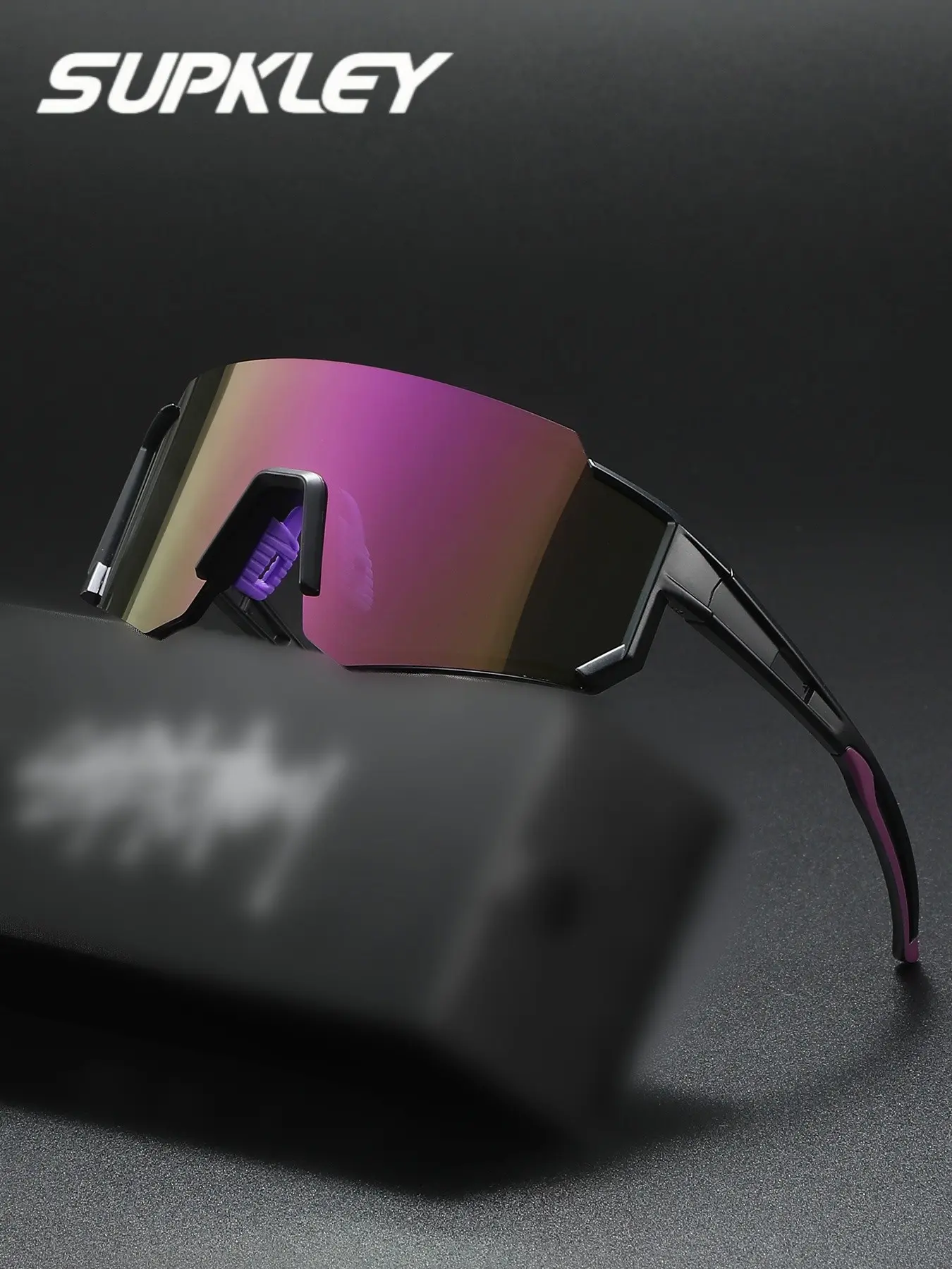 SUPKLEY Unisex Oversized Shield Outdoor Sports Sunglasses, Lightweight Windproof Design, UV Blocking And Anti Glare, Perfect for Cycling, Hiking and Daily Streetwear, Lightweight Sports Sunglasses