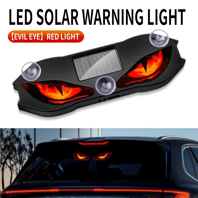 Cool Devil Eye Atmosphere Light, Solar Breathing Neon Lamp, Car Decoration, Car Decorative Light, Rear Windshield Atmosphere Light, Car Accessories, Automotive Ambient Lighting