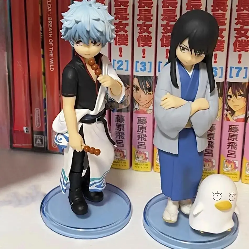 Original 13CM Anime Gintama Figure Sakata Gintoki Katsura Kotarou Stand Anime Model Toys Gifts Collection Decoration Ornaments