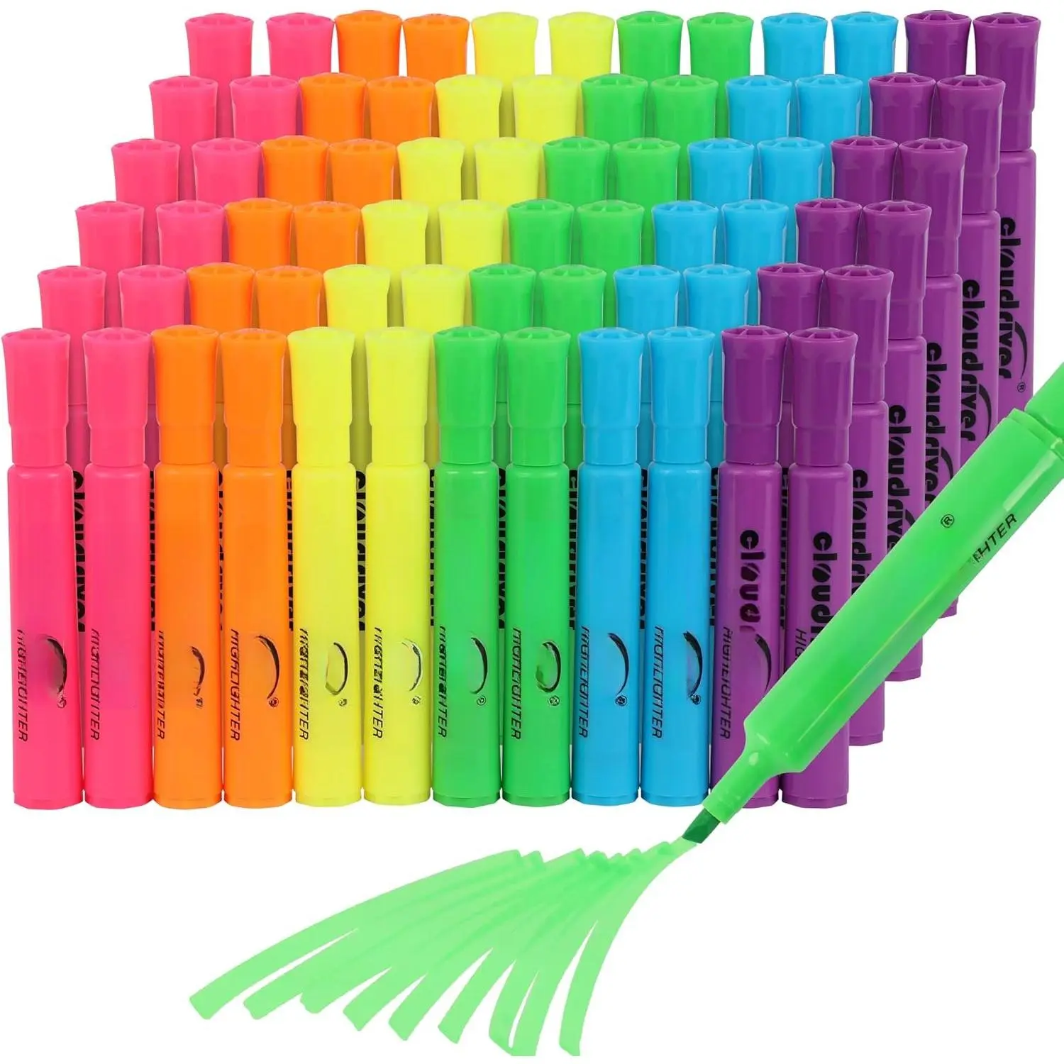 Highlighters Bulk Pack of 72,  Color, Chisel Point, Quick Drying Ink, Highlighters Suitable For Classroom, Office And Shop