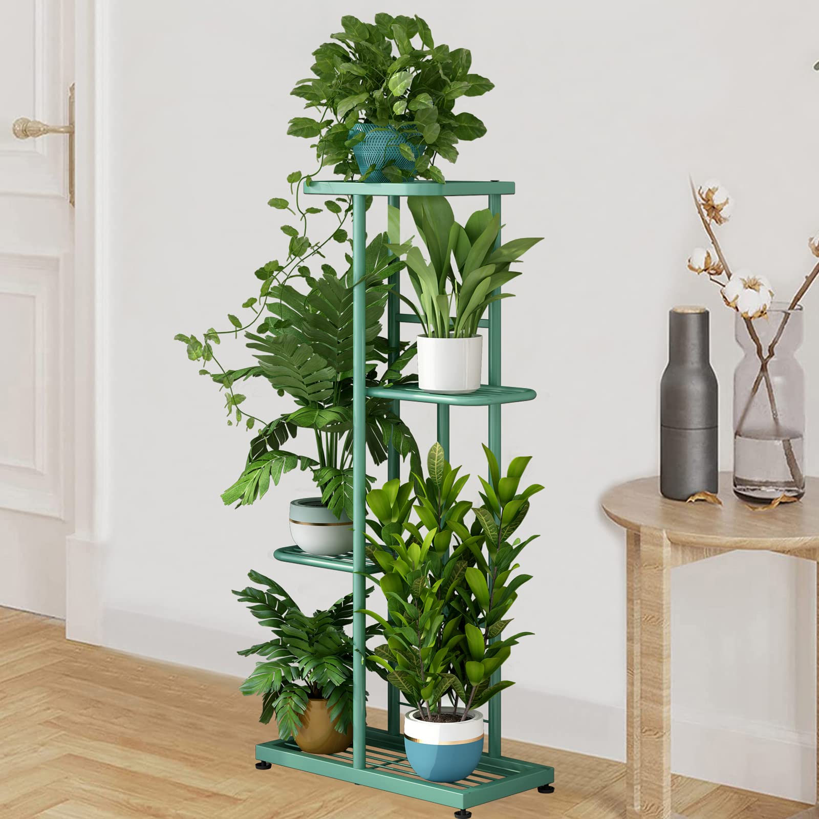 Plant Stand Indoor Outdoor Metal 4 Tier 5 Potted Multiple Flower Pot Holder Shelf Planter Display Shelving Unit for Patio Garden Corner Balcony Living Room【A001】 Deals For You Days