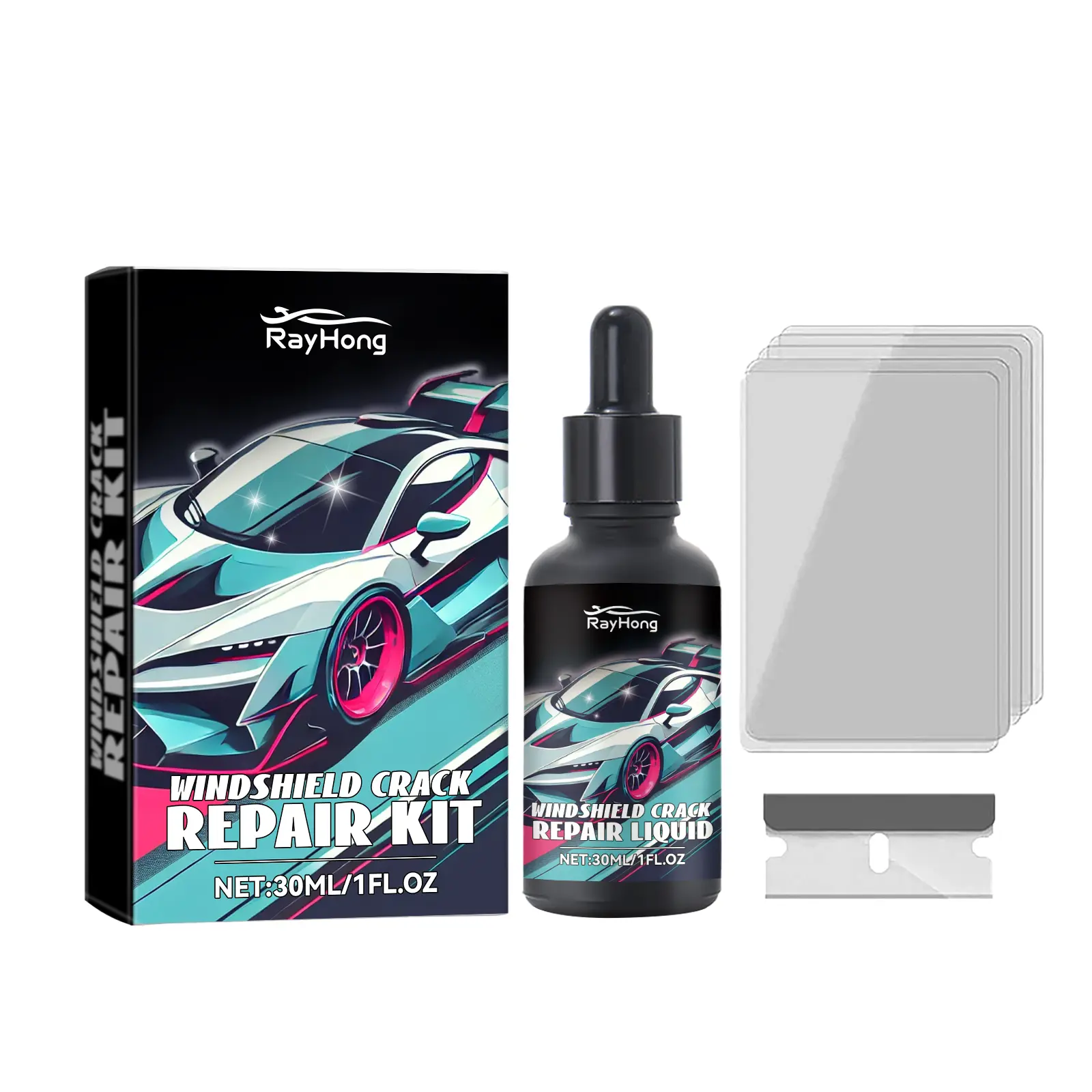 Car Windshield Repair Drops Front Windshield Repair Fluid Kit for Quick Crack Repair