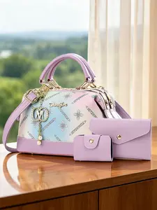 Gradient colorful women's crossbody bags, 3-piece Boston handbag set with rainbow design, single-shoulder bags with adjustable shoulder straps available in multiple colors, suitable for all seasons and ideal as birthday or holiday gifts for others