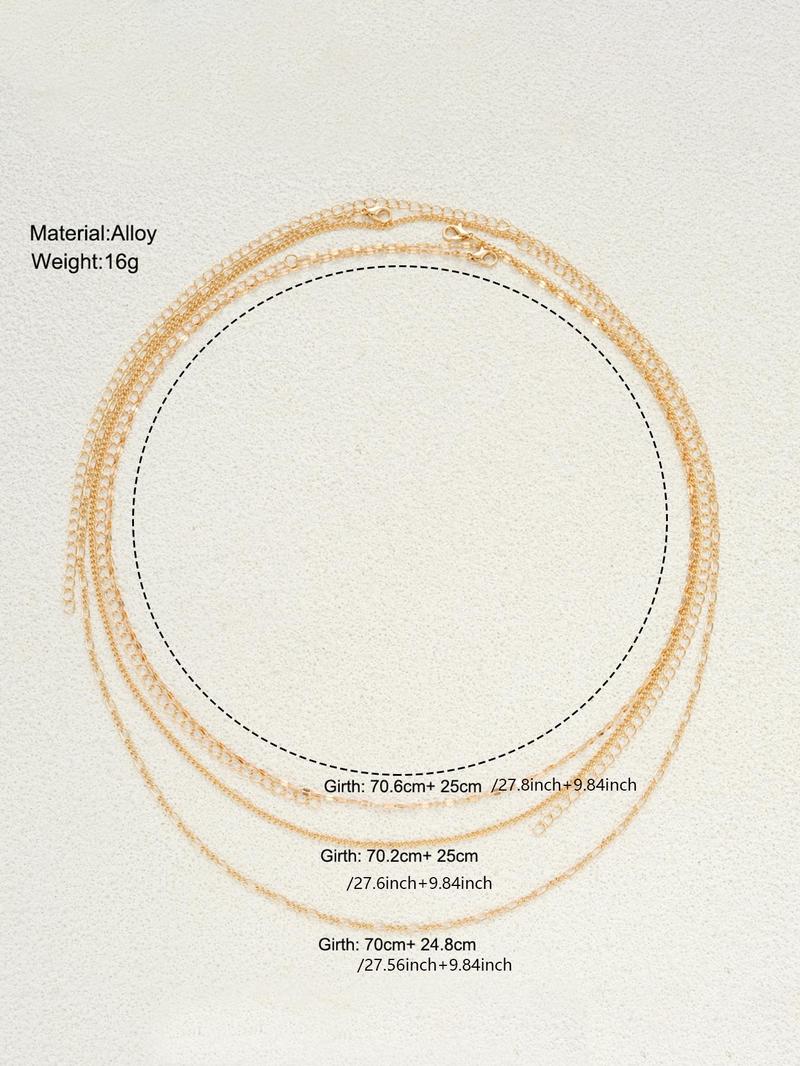 Women's Simple Style Minimalist Waist Chain, Fashion Accessories for Party, Daily Clothing Decor, Trendy Modern All-match & Exquisite Jewelry for Beach, Trendy Exquisite Statement Belts, Adjustable Waist Belt, Fashion Body Jewelry