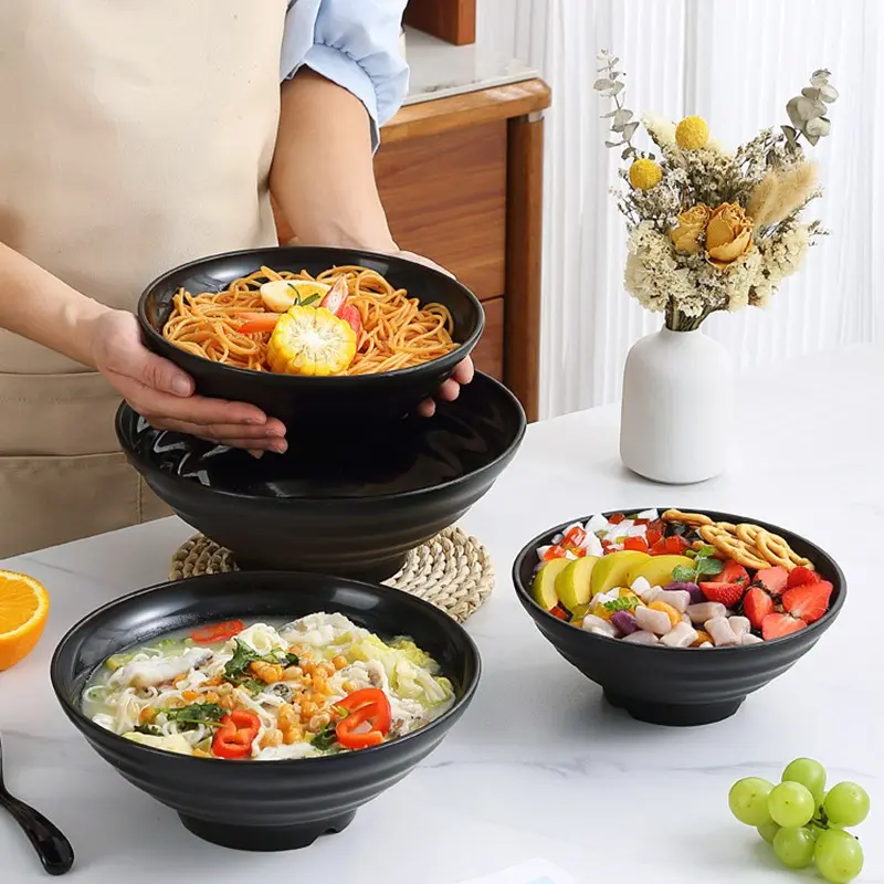 8pcs Wheat Straw Ramen Bowls, ramen bowl set, 4 Noodle Bowls + 4 Spoons, Japanese Tableware, Large Soup Bowl, Salad Bowl, Microwave Safe, Durable