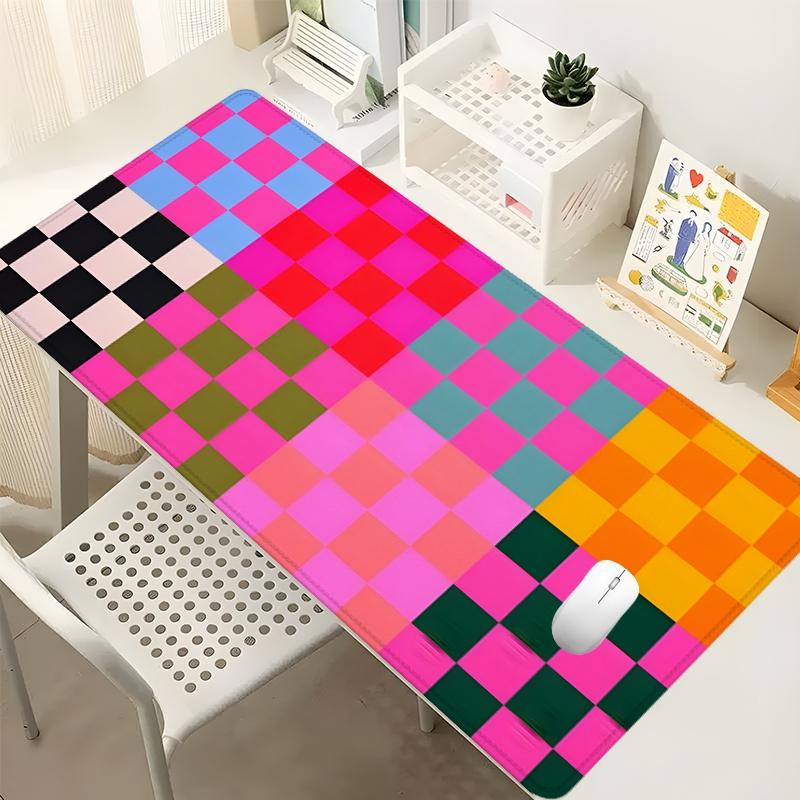 Colorful Geometric Pattern Extended Mouse Pad, Rectangle Gaming Mouse Mat, Office Keyboard Pad, Mouse Pad For Home & Office, Desk Accessory