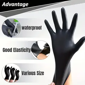 10/50/100pcs Black Vinyl Gloves, Latex-Free Dust-Free Household Home Cleaning Gloves, Suitable for Tattoos, Bathroom Cleaning, Hair Salons & Nail Repairs, Popular Sizes (S/M/L/XL), Cleaning Supplies