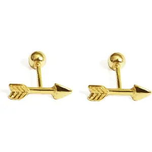18G Arrow Cartilage Stud Earrings Sterling Silver 925 for Women Men Minimalist Helix Tragus Small Earring Studs Ear Piercing Barbell Bar Screw Back Ball Jewelry Gifts Sensitive Ears