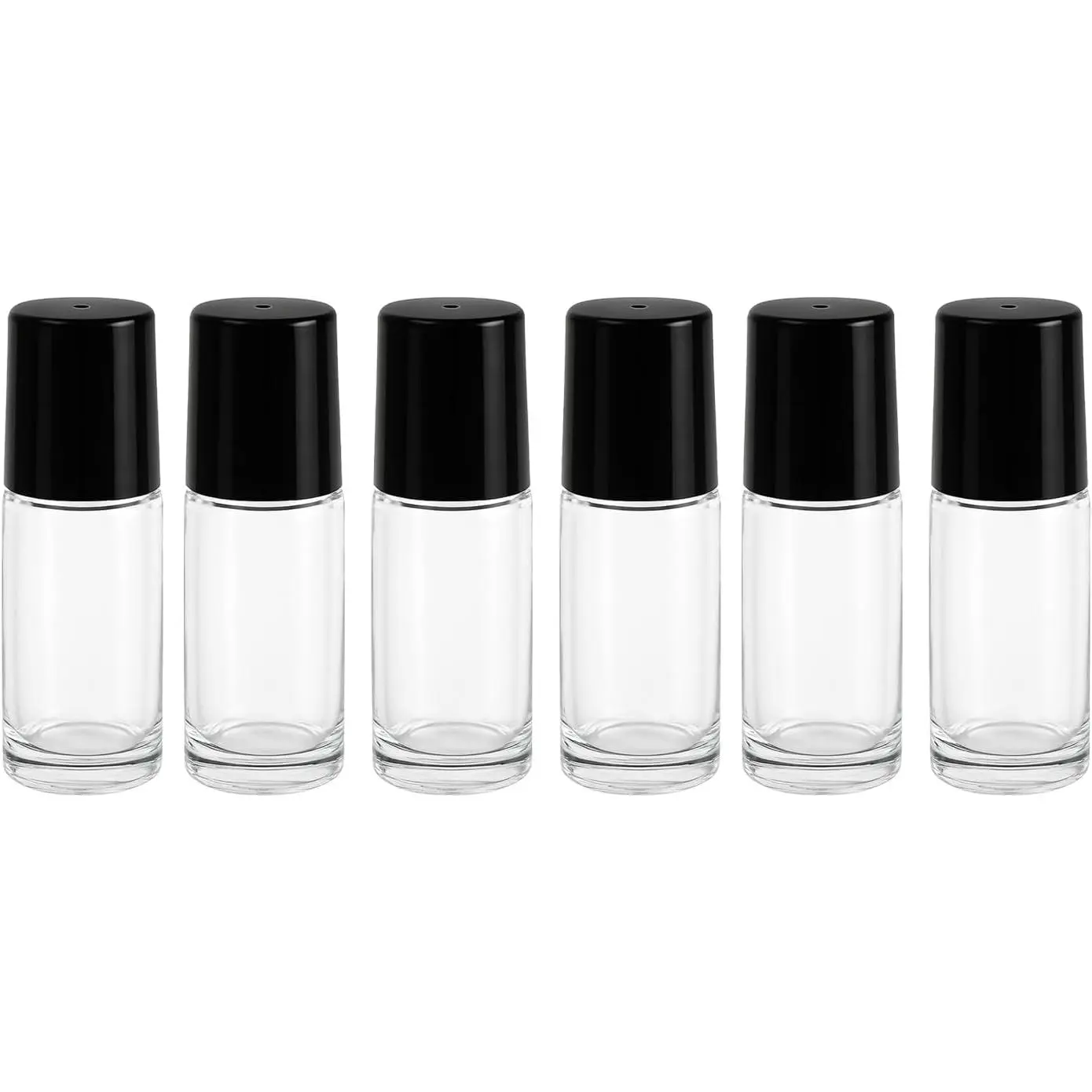 6Packs 30ml Glass Roller Bottle for Essential Oils Clear Refillable Roll On Bottles with Black Cap Empty Aromatherapy Rollerball Containers for Perfume, Fragrance, Massage Oils, DIY Skincare
