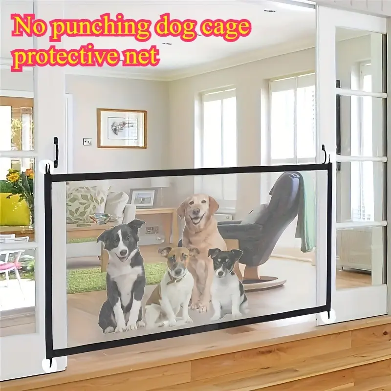 Adjustable Pet Fence Gate, No-Drill Expandable Barrier, Portable Indoor Outdoor Divider, Easy Install Safety Door, Cat Dog Home Security