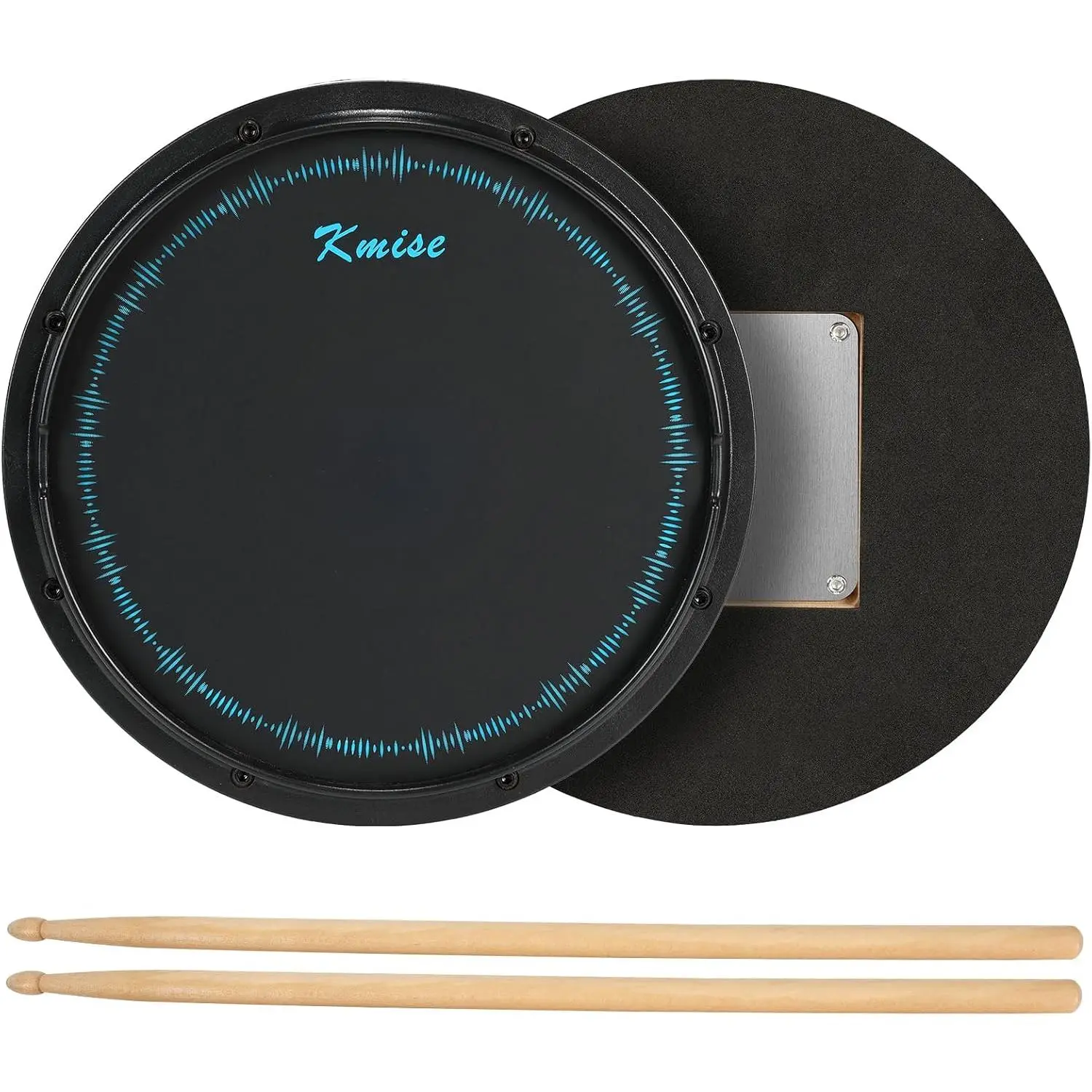 Drum Practice Pad,  Quiet 12 Inches Drum Pad Exercise Drumming Pads Kit Set Snare Drum Stand Devices -in Steel Balls for Professional Beginner Adult Drummer with Drum Sticks