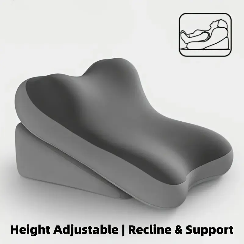 Adjustable Memory Foam Bed Wedge Support Pillow, Non-Slip Base Multi-Functional Lumbar Cushion for Back Neck Pain Relief