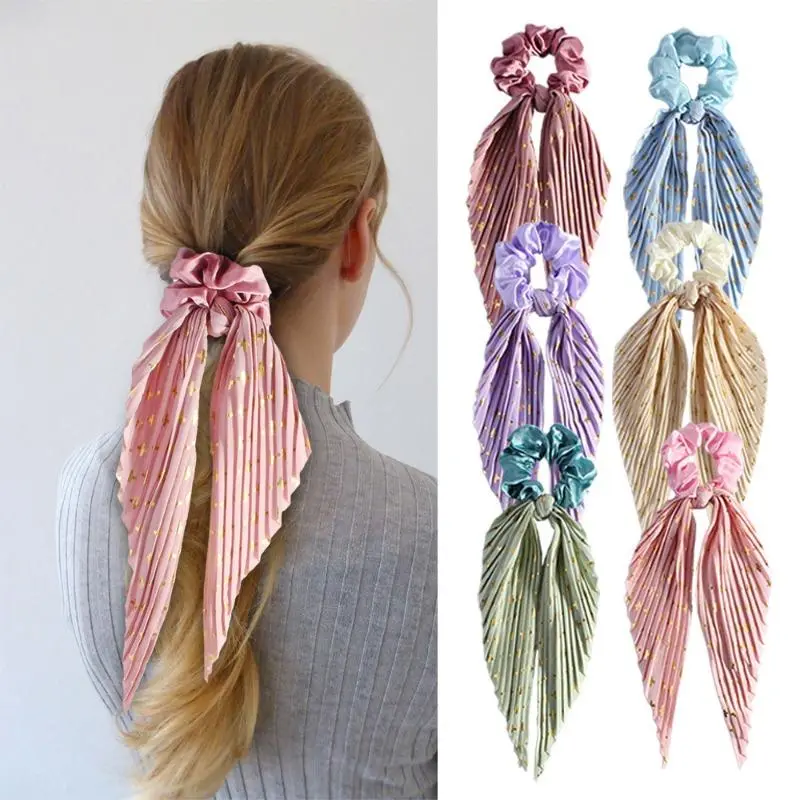 Exquisitely Handmade Bag Charm & Fold Scrunchie, Vintage Fabric Ribbon Hair Accessory for Women's Everyday Casual Fashion