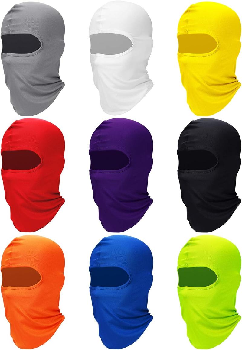 9 Pcs Ski Mask for Men Full Face Cover UV Sun Protection Face Mask Windproof Balaclava for Outdoor Motorcycle Cycling