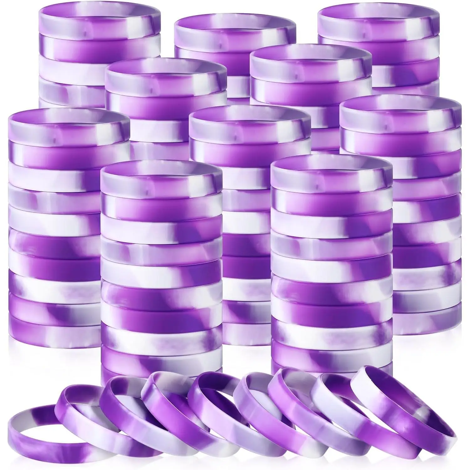 50 count  Wristbands Plain Rubber Bracelets | Blank Rubber Bracelets for Events , Comfortable Stretch Bands for Women Men, Elastic Wristbands for Party Gifts