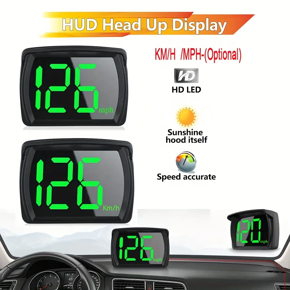 3-inch MPH/ KMH HUD Head Up Display Vehicle Speed Multifunctional LCD MPH Instrument Panel