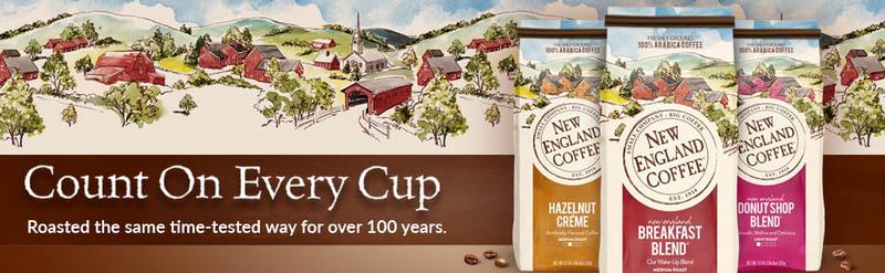 New England Coffee Breakfast Blend Medium Roast Ground Coffee, 24oz Bag (1)