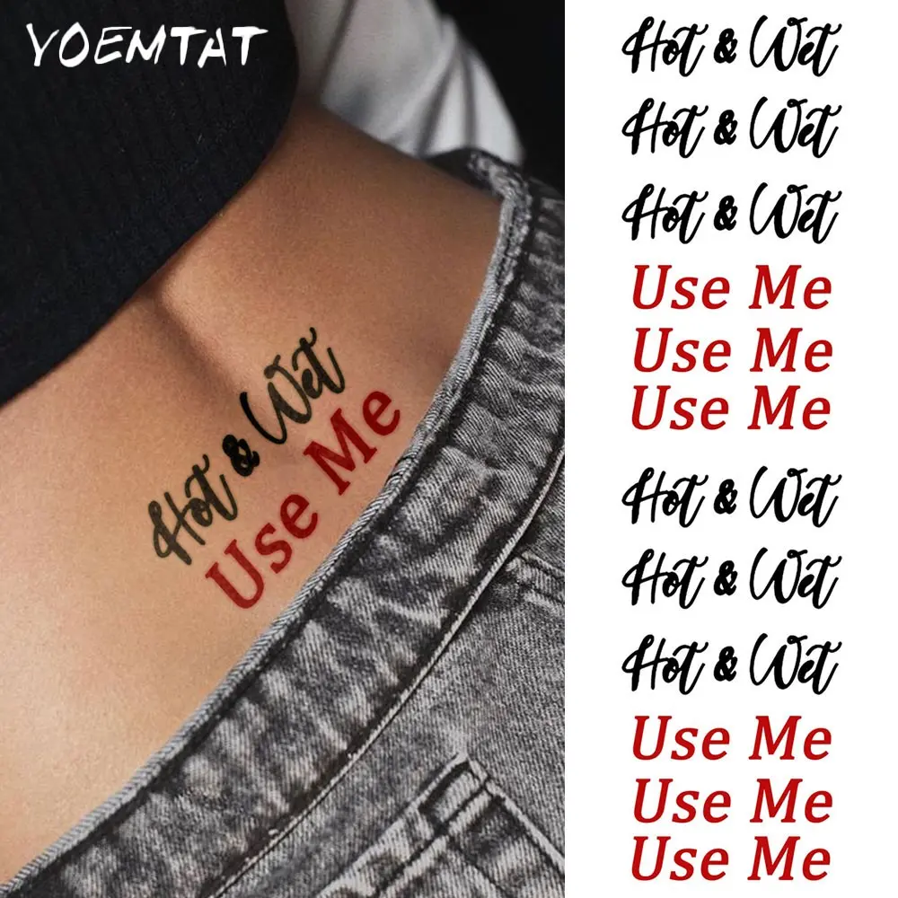 2pcs Waterproof Temporary Tattoo Stickers, and Short Phrases, Heat and Moisture Activated, Body Art for Men and Women, Arm, Neck, Wrist, Fake Tattoos