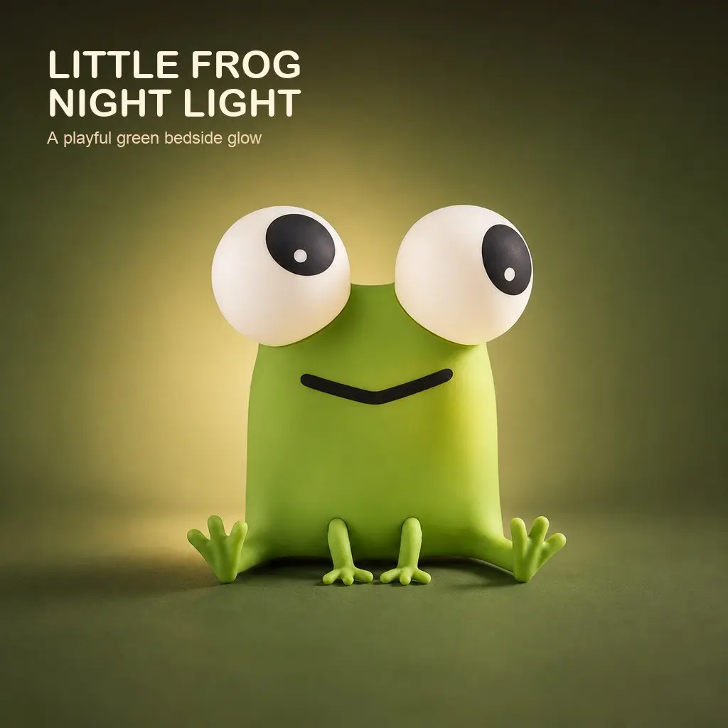 Cute Frog Silicone Night Light, Rechargeable Tap Lamp with 3 Brightness Levels, 30-Min Auto-Off Timer & Phone Stand, Soft Bedside Light for Bedroom, Desk Decor, Kawaii Room Setup & Birthday Gifts