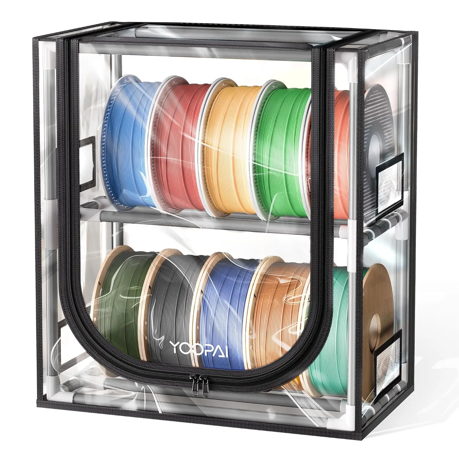 Printer Filament Storage Box – 2 Tier Filament Storage Rack with Transparent Cover, Holds Up to 12 Rolls 1KG –  Filament Storage Organizer for , Workshop & Studio