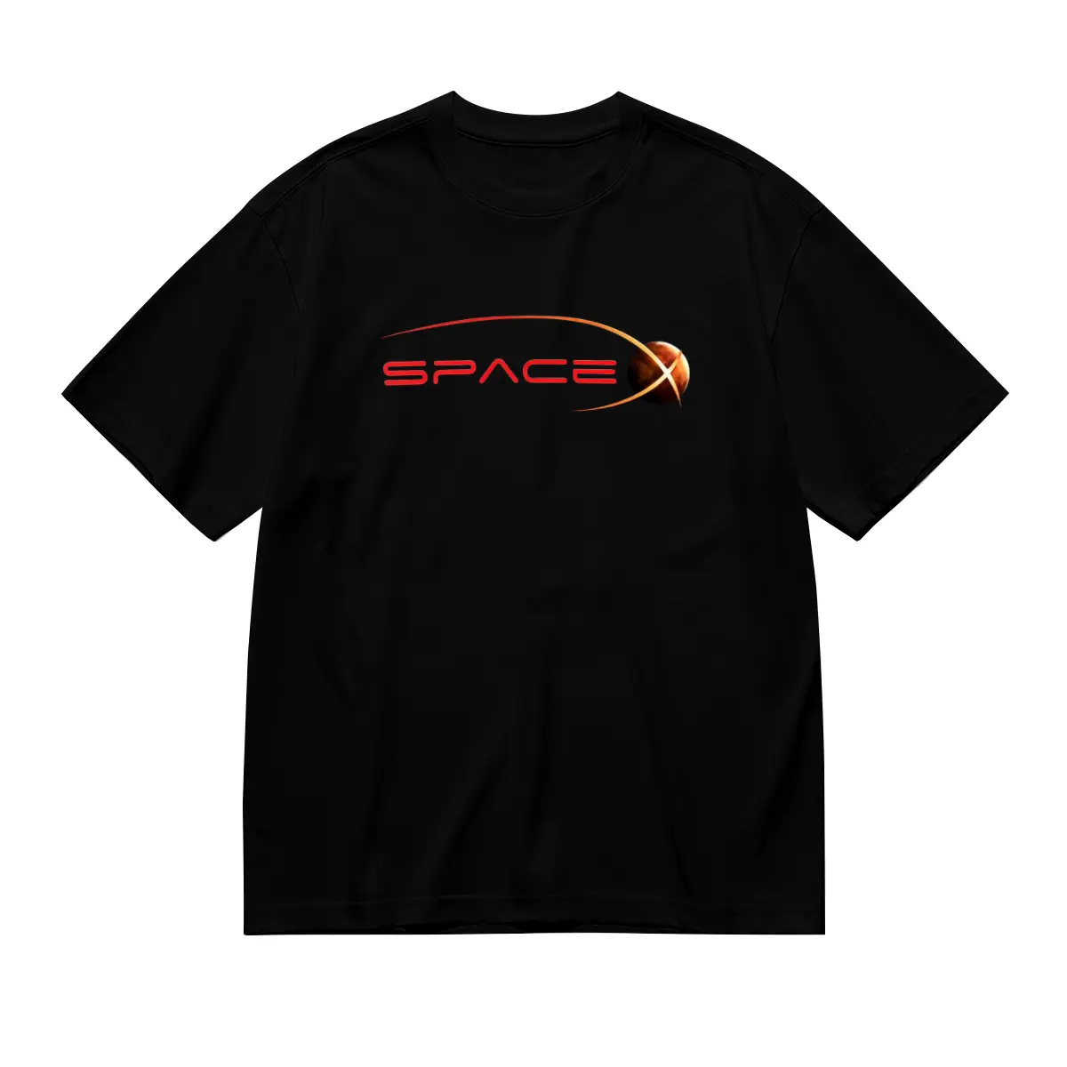 Men's Spacex Mars Explorer Graphic Tee- 100 Cotton, Casual Round Neck T-Shirt with Geometric Design, Machine Washable - T Shirt