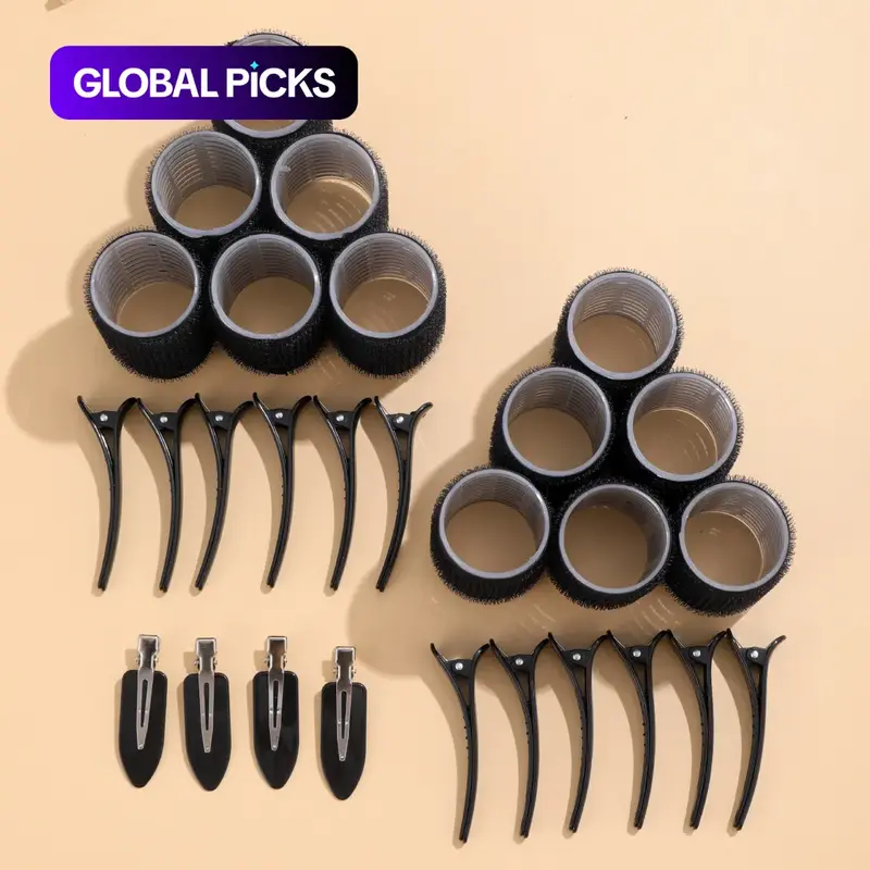 28pcs Large-Size Hair Roller Set with Clips, Self-Gripping Curlers for Long, Medium & Short Hair and Bangs, DIY Hair Curling Tool (Includes 12 Large Roller Tubes + 16 Clips), Hair Styling Set, Curler Rollers, Heatless Hair Curler, Heatless Styling Tools