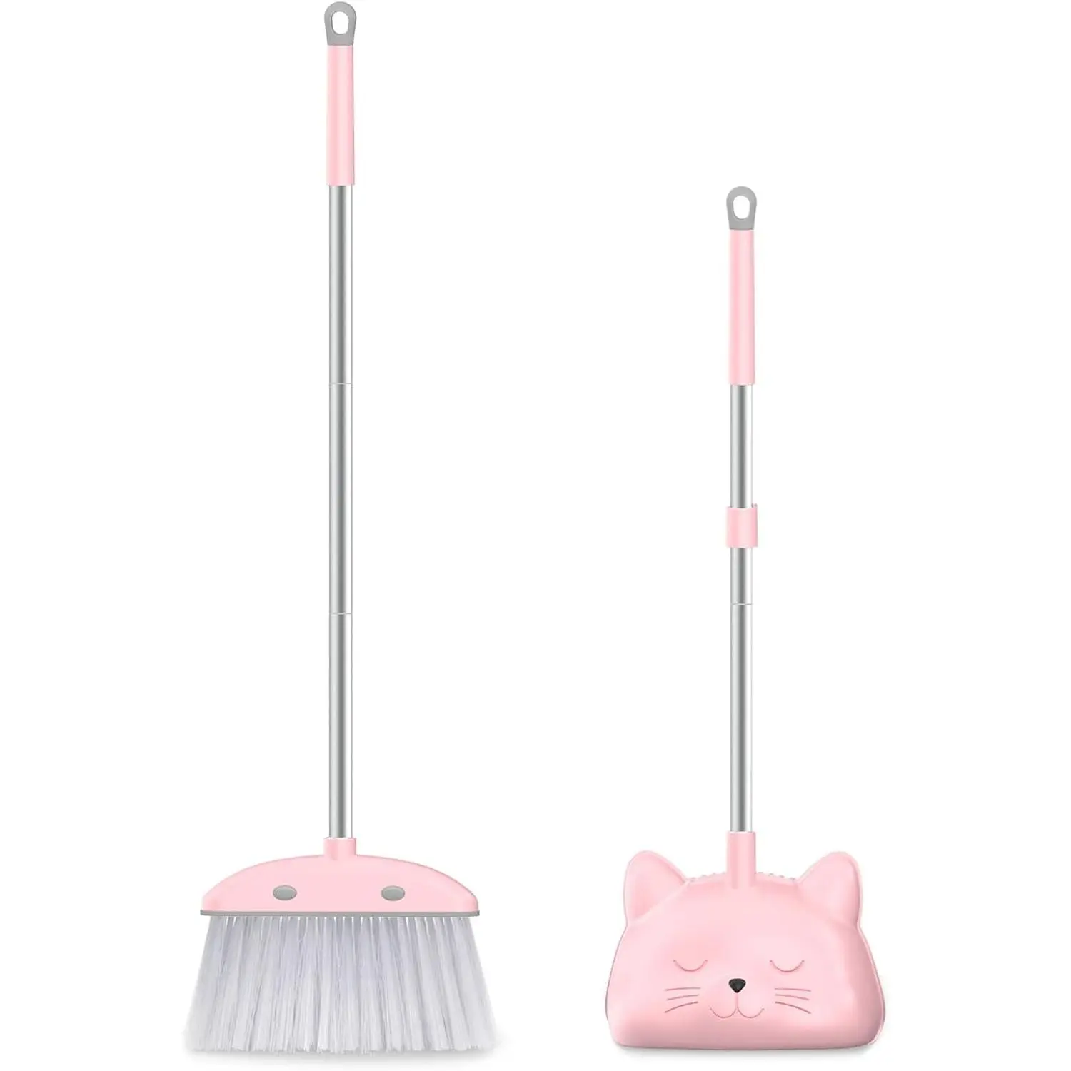 Mini Broom with Dustpan for Kids, 28-in Handle, Cat-Shaped Broom and Cleaning Set for Toddlers, Boys Girls, Small Housekeeping Helper, Pinkfidget toys