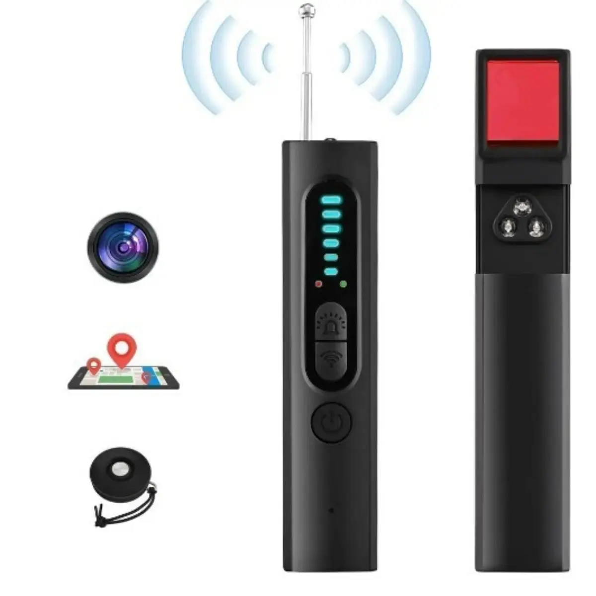 Handheld Adjustable Multi-Detect Hidden Camera & Magnetic GPS Tracker Detector, Portable RF Signal Scanner with 6 Sensitivity Levels, Long-Lasting 25H Working Time for Hotel, Car, Home Security