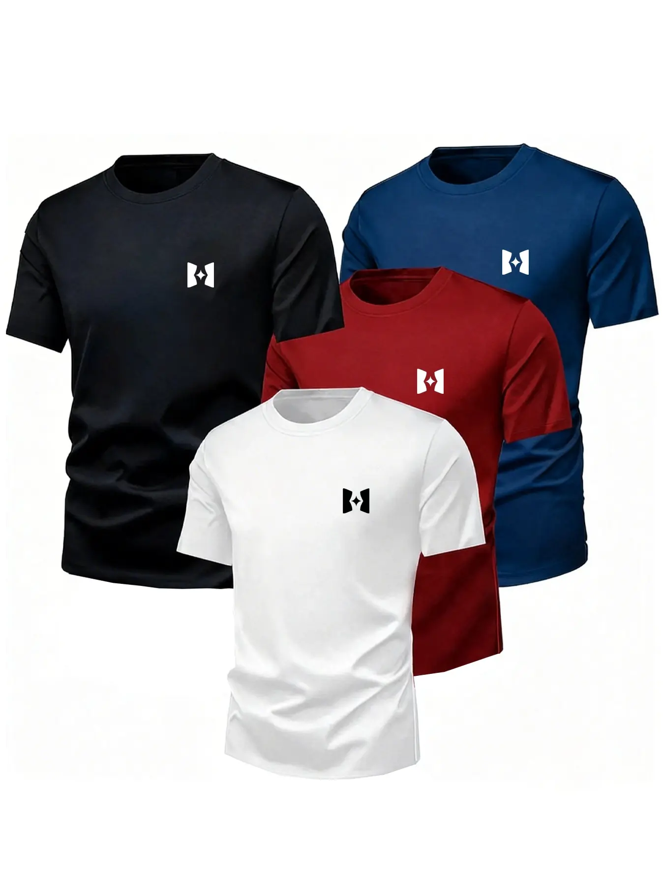 Summer Men's Basic Sporty Short Sleeve T-Shirt, Breathable Quick-Dry, Casual Loose-Fit, Gym Training, Multi-Color, Graphic Pattern