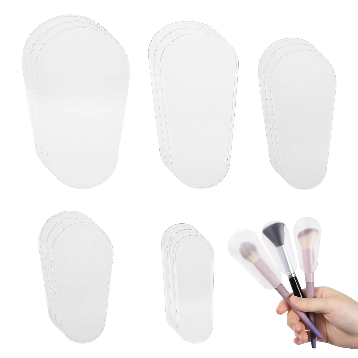 15 Pcs Cosmetic Brush Protectors, Portable Makeup Brush Covers for Women, Lightweight Durable Plastic Guards for Travel and Safe Storage