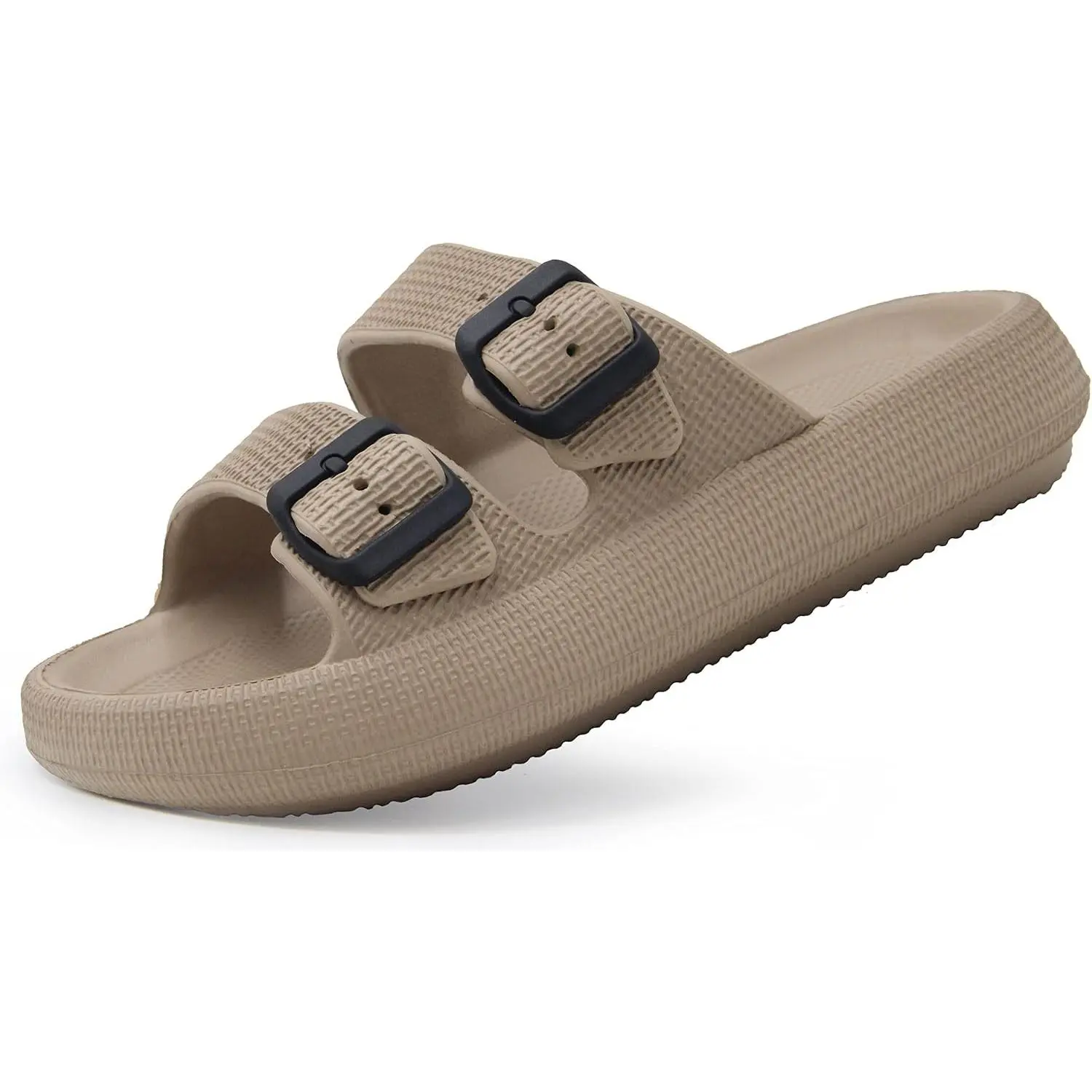 Sandals for Women and Men - Pillow Slippers - Double Buckle Adjustable Slides - EVA Flat Sandals