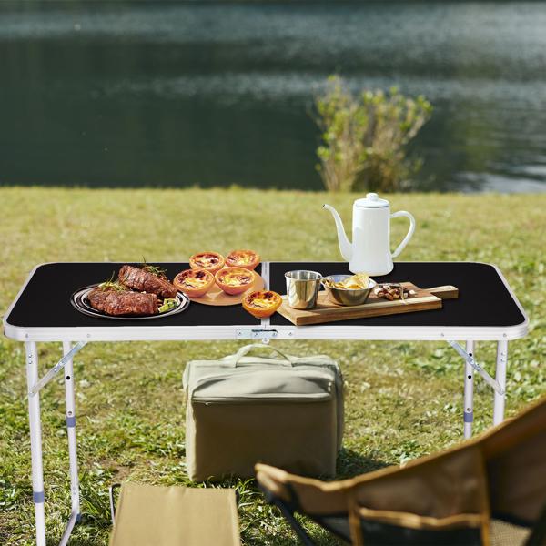4Ft Portable Multipurpose Folding Table black