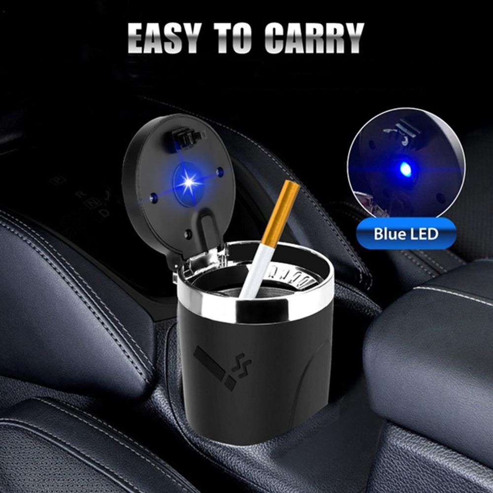 Portable Car Ashtray with LED Light, Car Cigarette Ash Tray with Lid, Detachable Stainless Steel Car Ashtray, Car Interior Accessories for Most Cars, Automotive, Holder