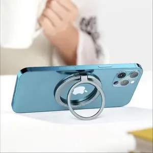 Magnetic Phone Grip and Stand, Ultra-Thin Lightweight Design, Strong Suction, Detachable Fitness Phone Holder with Ring, Fits All Models