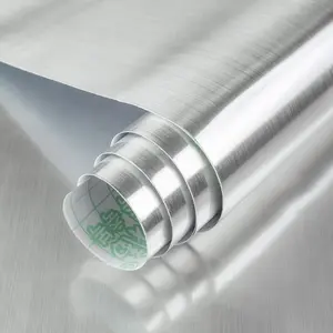 Stainless Contact Paper Peel and Stick Countertop Silver Vinyl Wrap Thicker 24"x354" Waterproof Oil-Heat-Resistant Metallic Wallpaper for Dishwasher Fridge Appliances