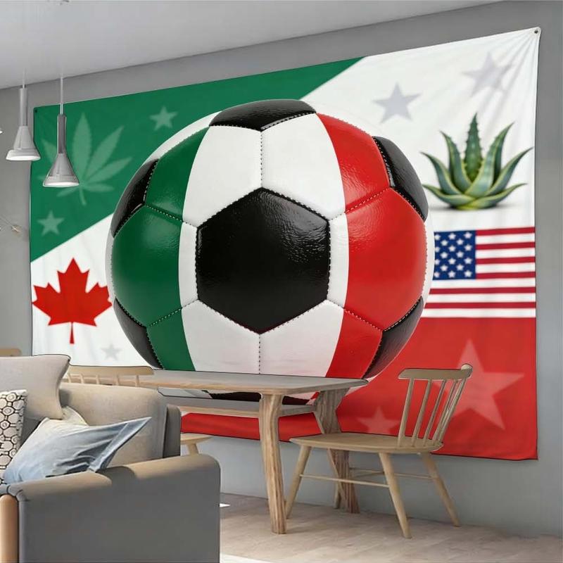 1 pc microfiber FIFA World Cup Soccer Ball Tapestry Wall Hanging Colorful Flag Print Home Decor for Living Room Dining Room Bedroom Outdoor Holiday Decorations Enhance Atmosphere Tapestry Background Cloth Hanging Cloth Wall Cloth Decorative Cloth