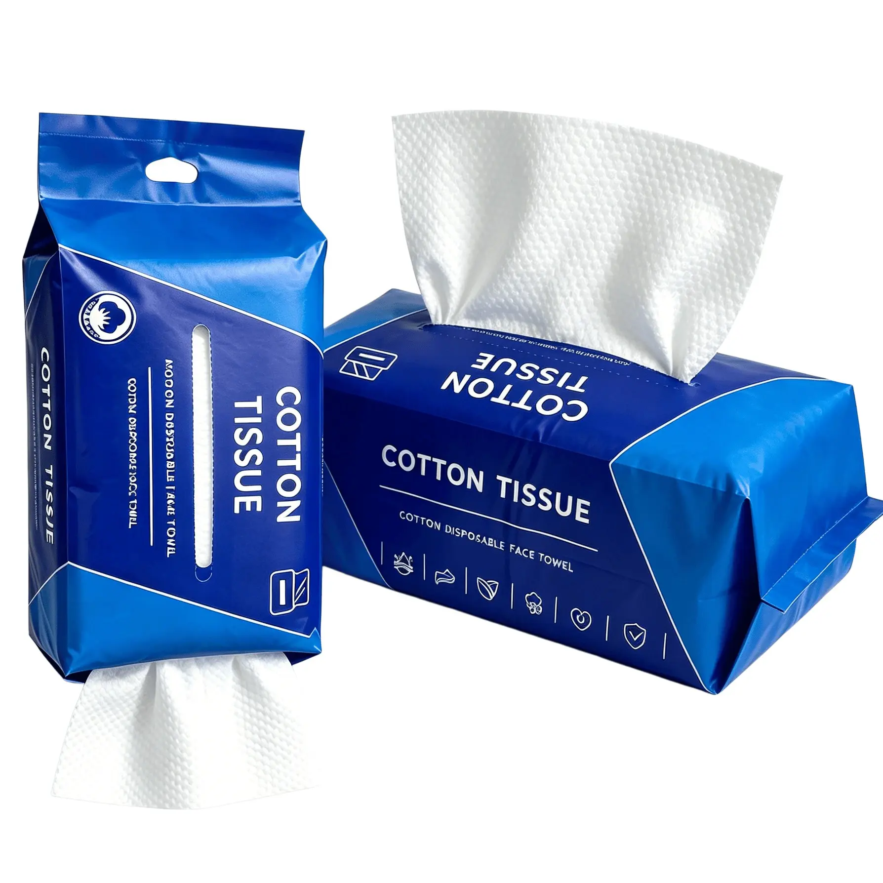 Hanging or Countertop Draw Face Towels, Disposable Face Towelette, Soft Facial Tissues, Makeup Remover Dry Wipes 1/2/3/4Packs, Soft Dry Wipes for Washing and Drying, Facial Tissue for Cleansing, Skincare