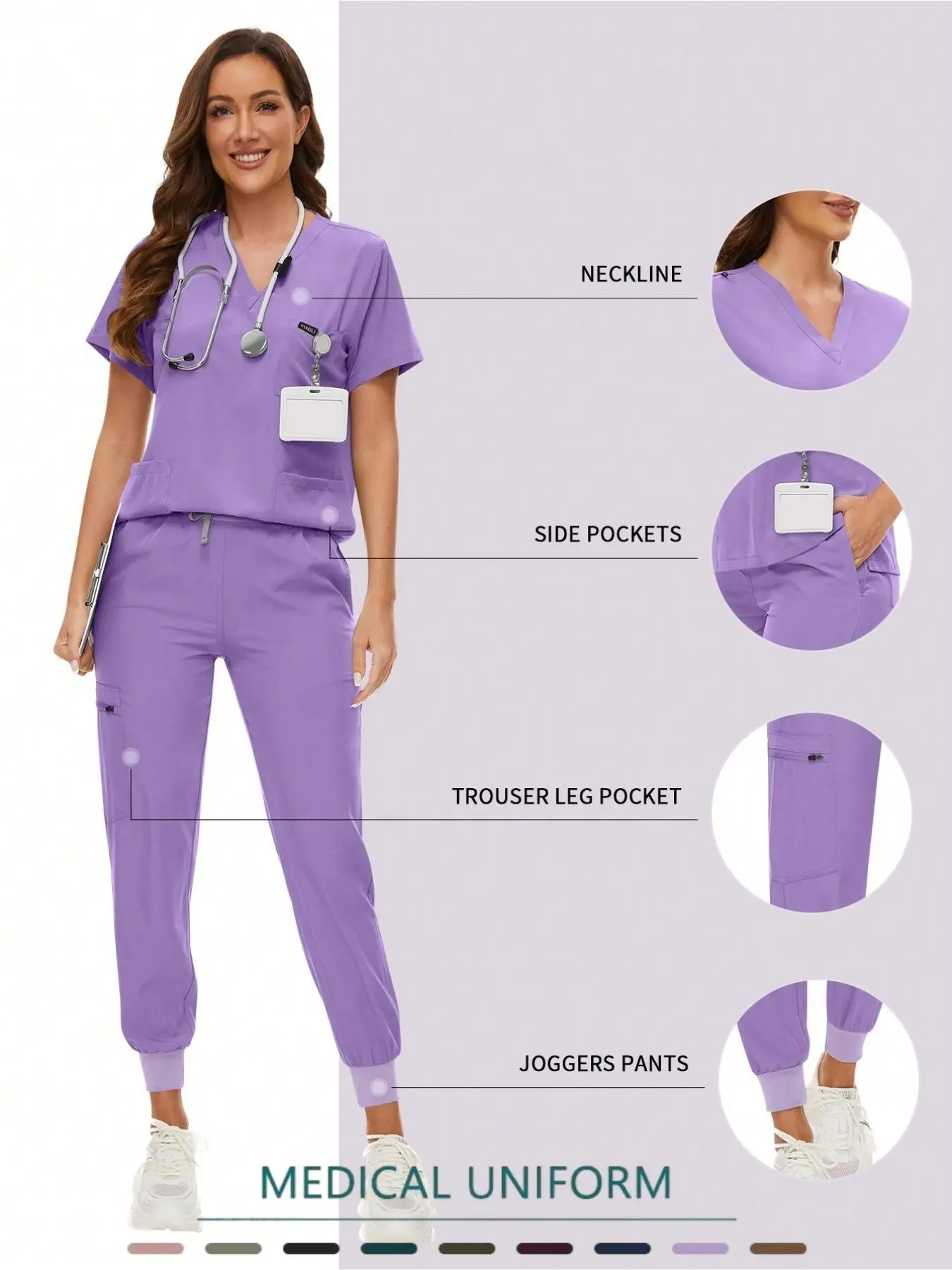 Surgical Uniforms Woman Scrub Set Nurse Beauty Salon Workwear Clinical Scrubs Top Trouser Pants Sets Spa Doctor Nursing Clinical Suit