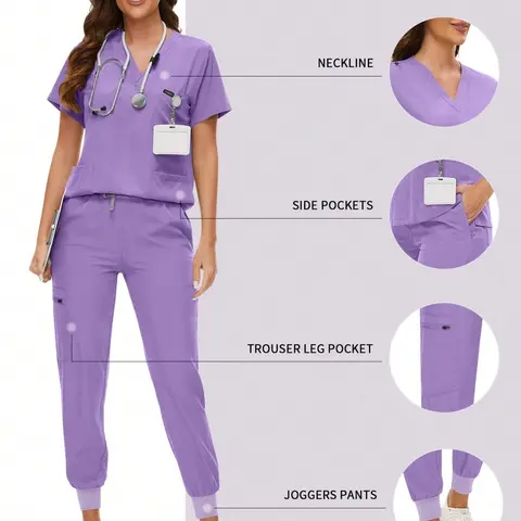 Surgical Uniforms Woman Scrub Set Nurse Beauty Salon Medical Workwear Clinical Scrubs Top Trouser Pants Sets Spa Doctor Nursing Clinical Suit Clothes