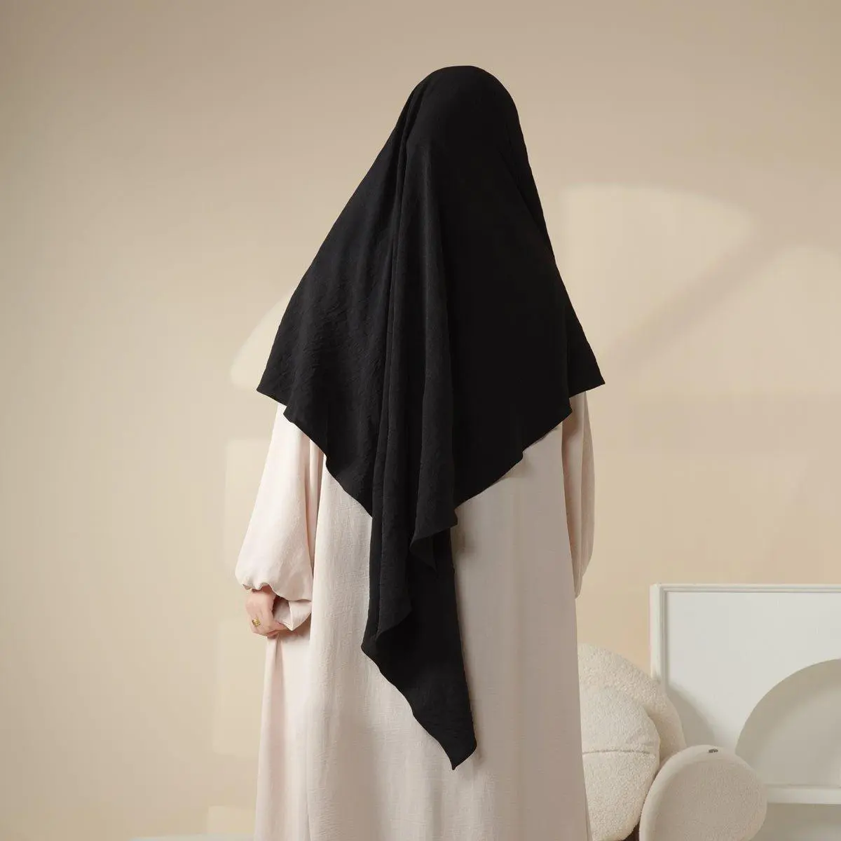 Soft Crepe Khimar 1 Layer Everyday Prayer Versatile Modest Dress (MK009)