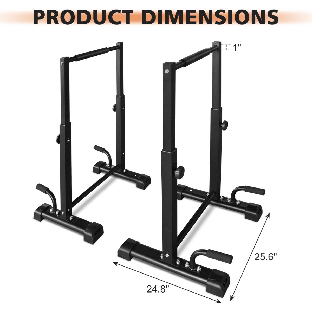 [Fahuac] Dip Bar Station Set, 6 Level Adjustable Pull Up Bars, 1200 lbs Heavy Duty Parallettes Bars, Dip Station with Extra Push Up Handles, Non-Slip Rubber Feet for Home Gym